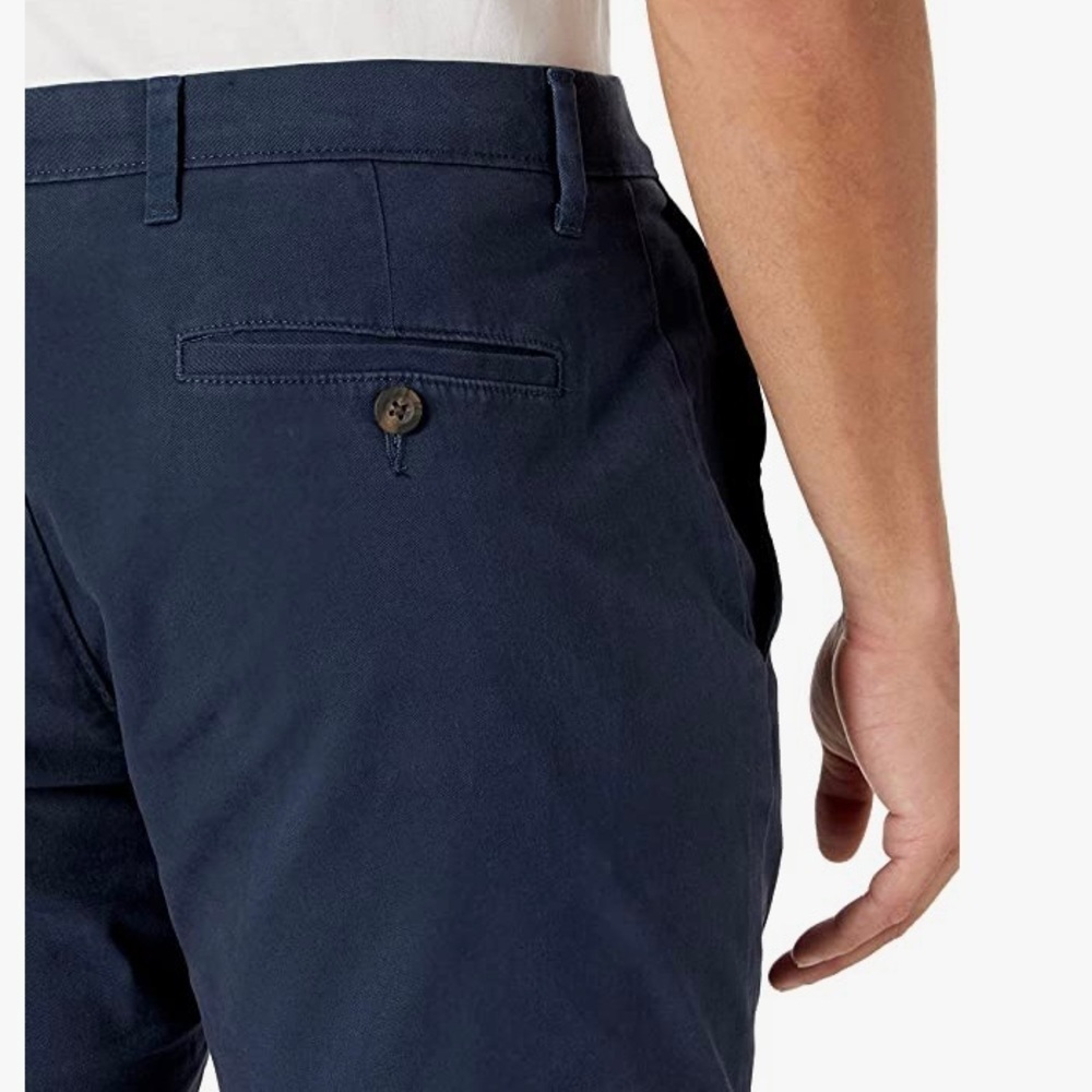 Amazon Essentials Men size 36 x 34 casual flat front blue classic chino pant NWT - Picture 8 of 11